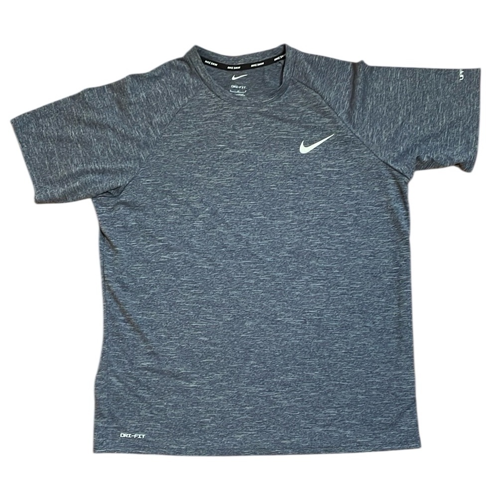 Nike Swim Dri-FIT Rash Guard T-Shirt Quick Dry UPF 40+ Midnight Navy Large (New)